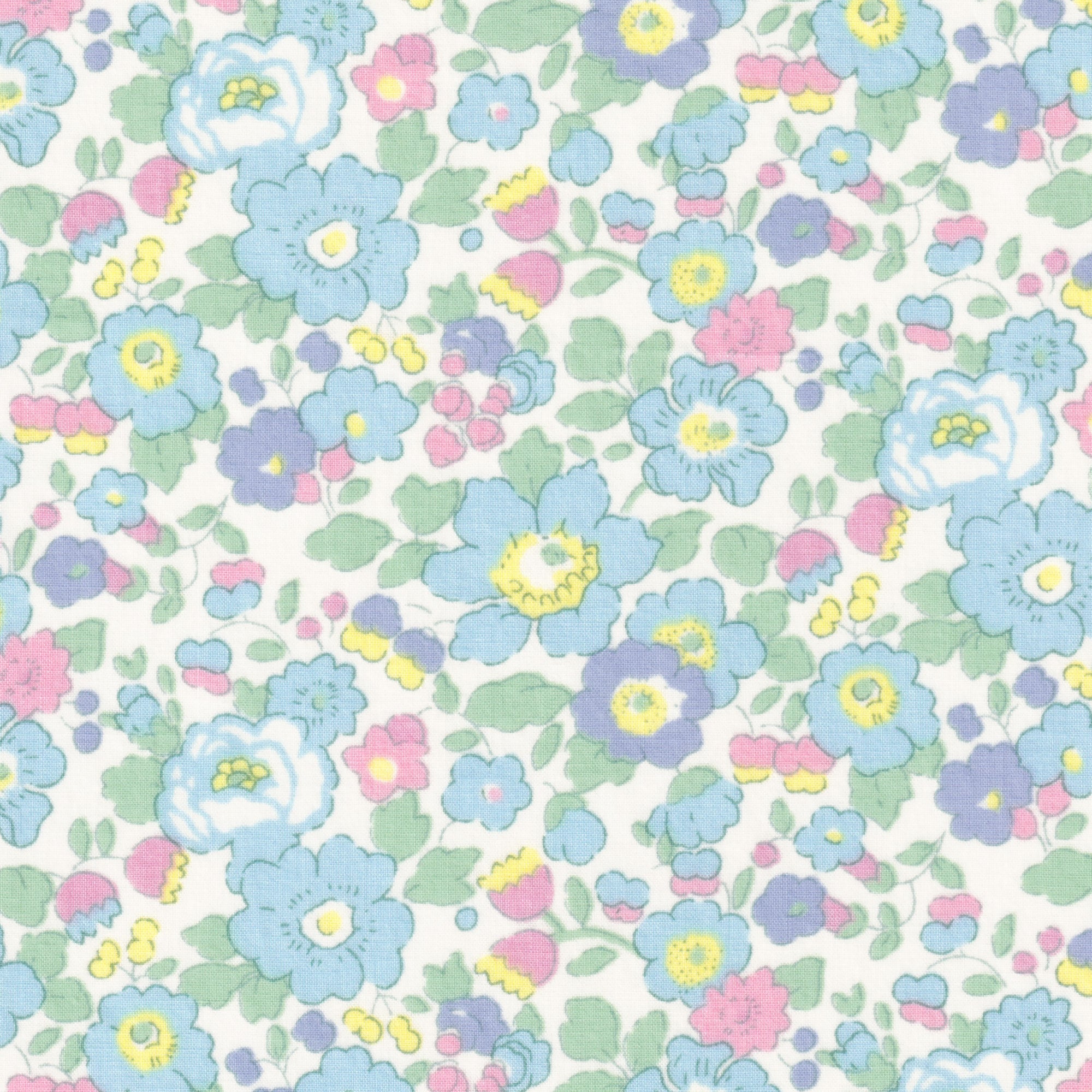A pastel Betsy Mini from Liberty Japan that's sweet enough to eat. Features delicate blues, pink, yellow, and minty green.
