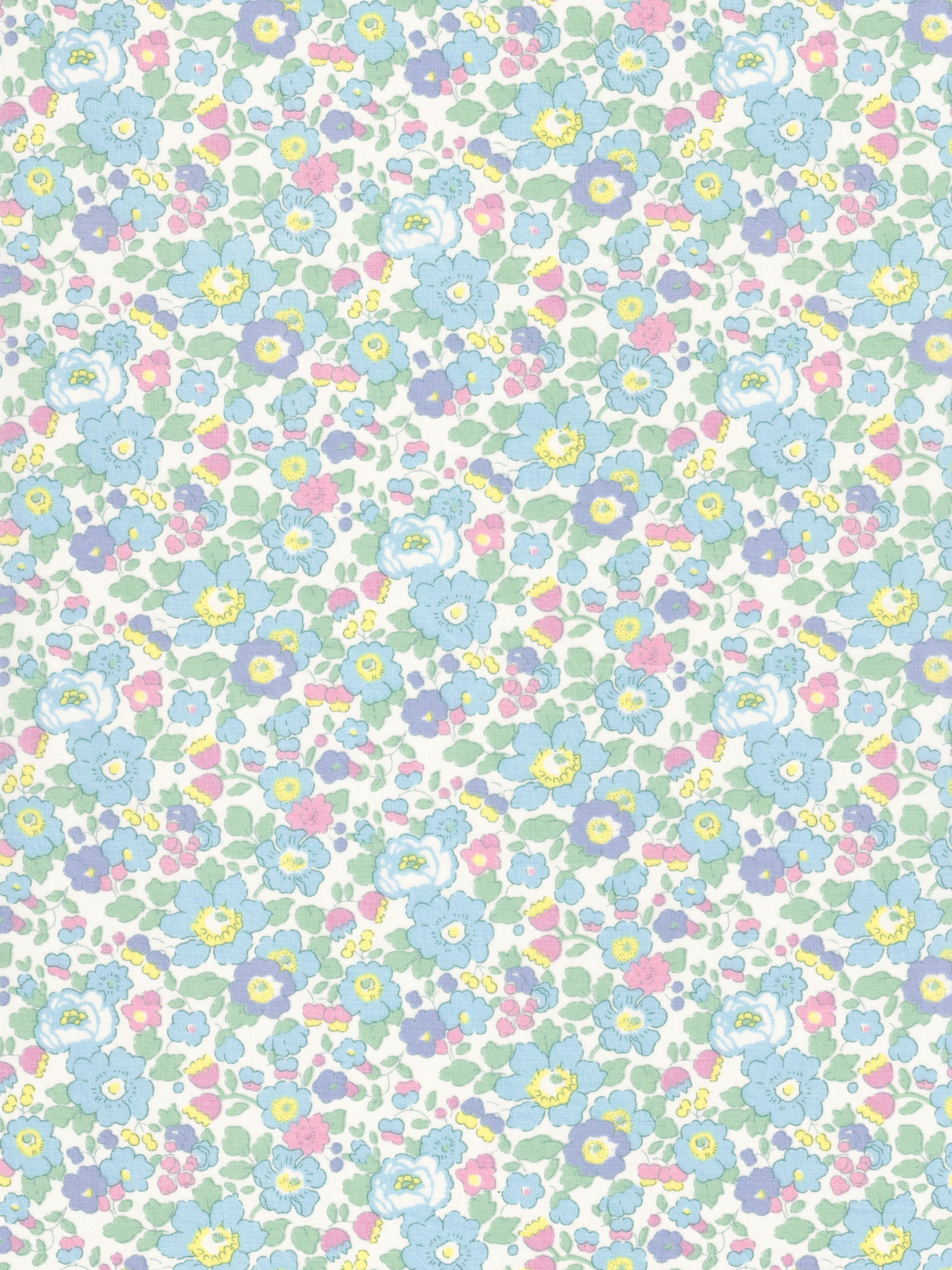 A pastel Betsy Mini from Liberty Japan that's sweet enough to eat. Features delicate blues, pink, yellow, and minty green.