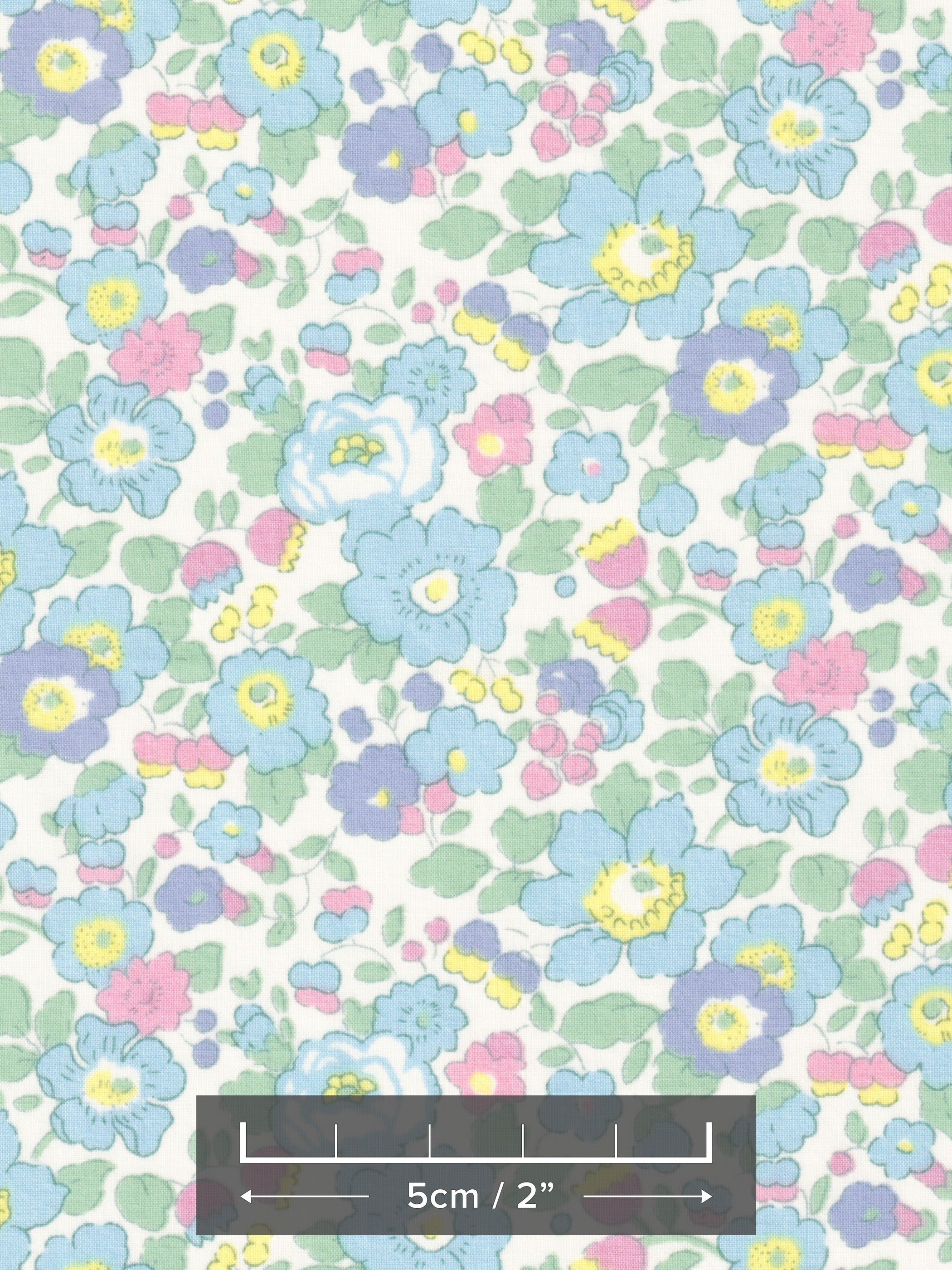 A pastel Betsy Mini from Liberty Japan that's sweet enough to eat. Features delicate blues, pink, yellow, and minty green.