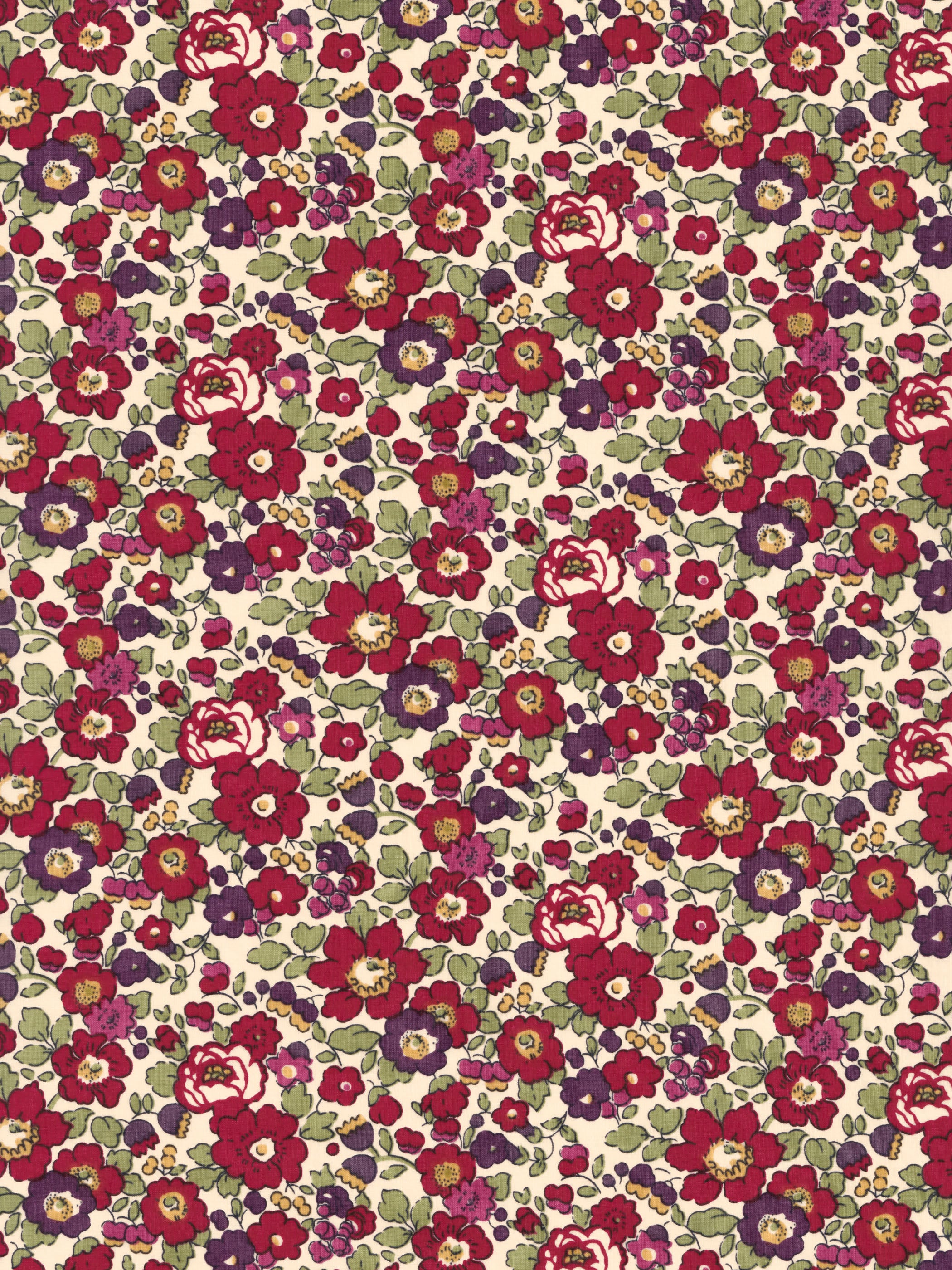 This is a rare Betsy Mini from Liberty Japan 2007's collection, with flowers in rich wine red and eggplant purple.