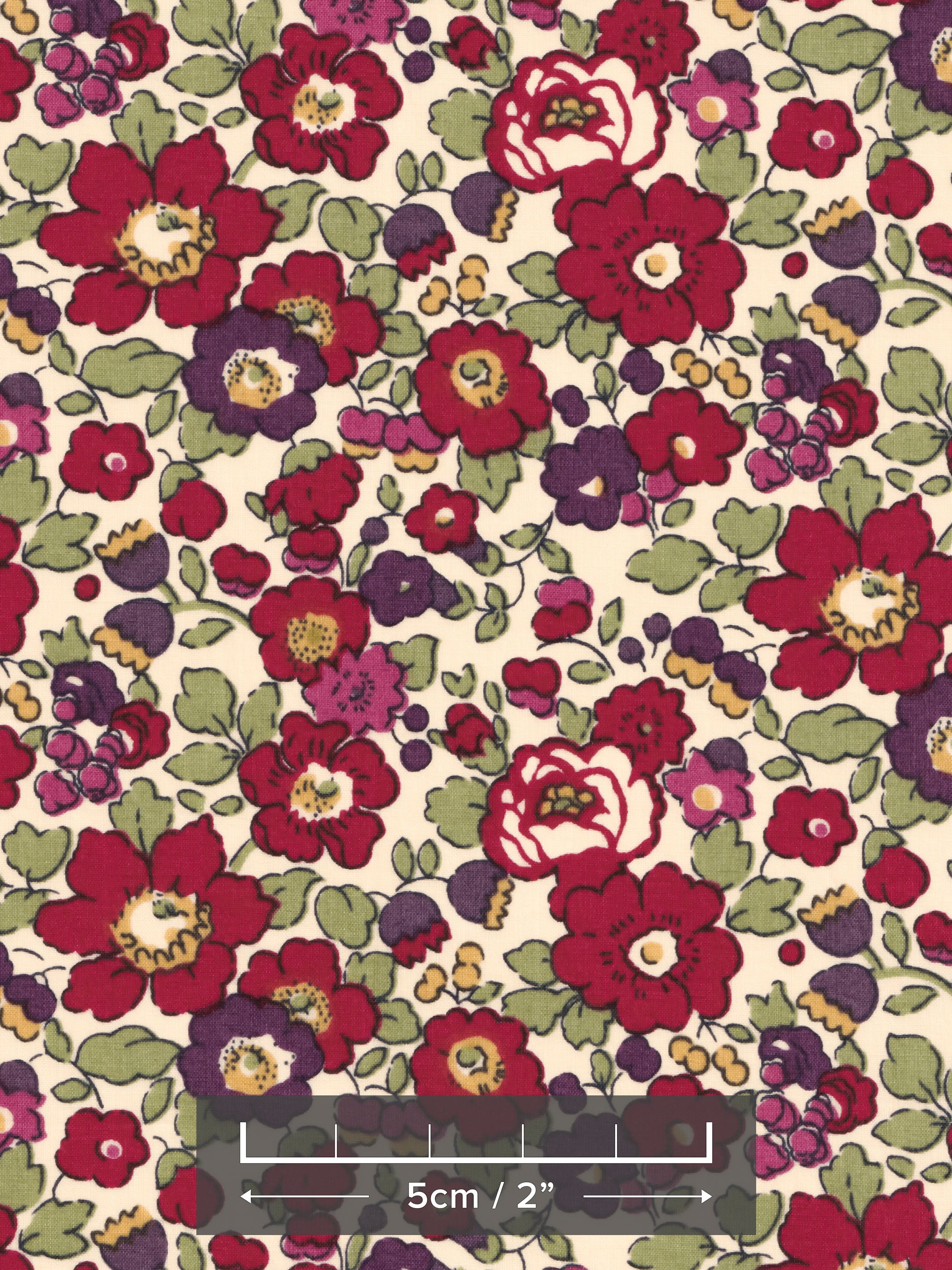 This is a rare Betsy Mini from Liberty Japan 2007's collection, with flowers in rich wine red and eggplant purple.