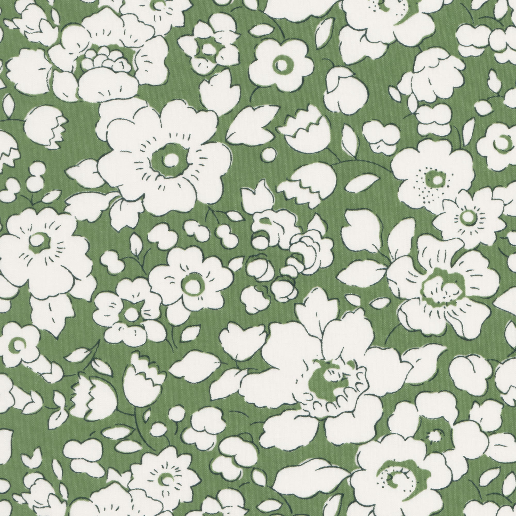 An Australian exclusive Betsy Boo that contrasting crisp white flowers on a soft sage green background.