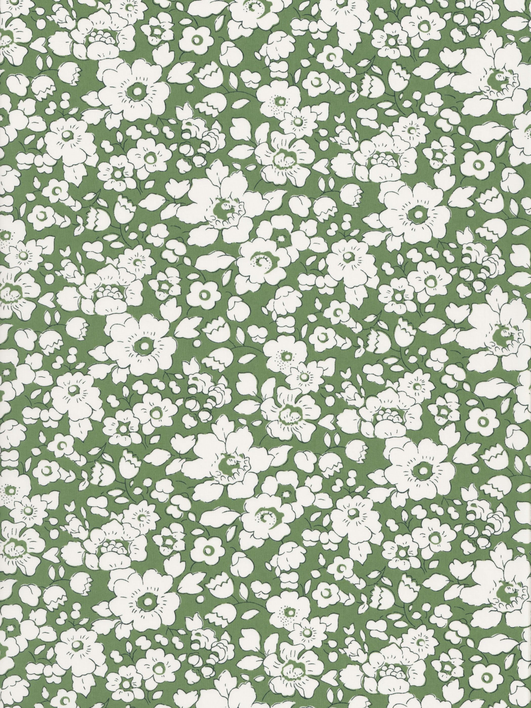 An Australian exclusive Betsy Boo that contrasting crisp white flowers on a soft sage green background.
