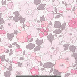 A limited edition Betsy colourway from Liberty Japan that you could just drink up! Betsy Strawberry Milk has soft pastel pink flowers accented with milky greys.
