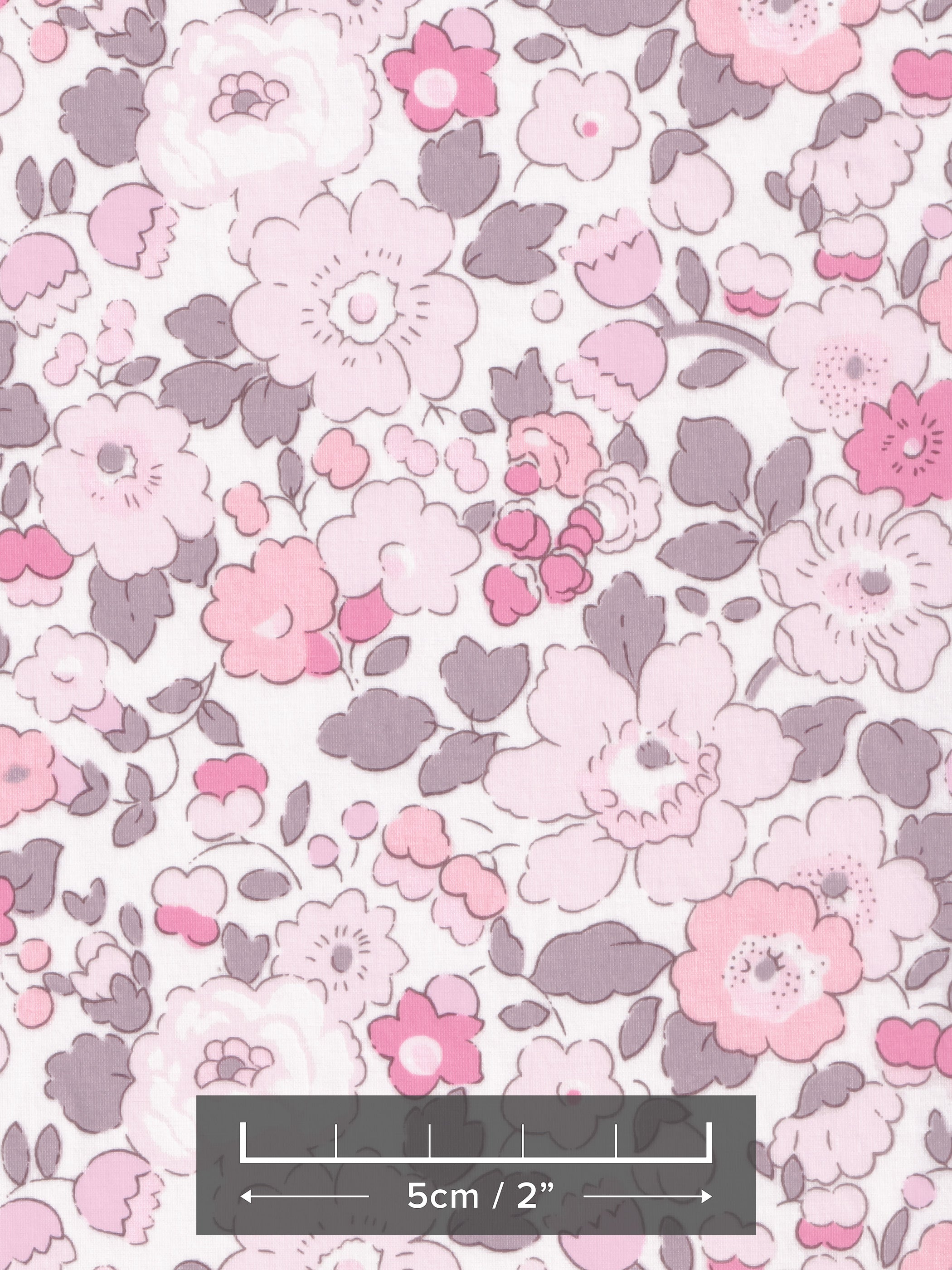 A limited edition Betsy colourway from Liberty Japan that you could just drink up! Betsy Strawberry Milk has soft pastel pink flowers accented with milky greys.