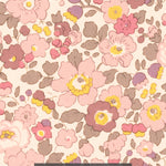 This discontinued bespoke Betsy from Liberty Japan has a gentle vintage warmth, with soft pinks and taupes on a cream background.