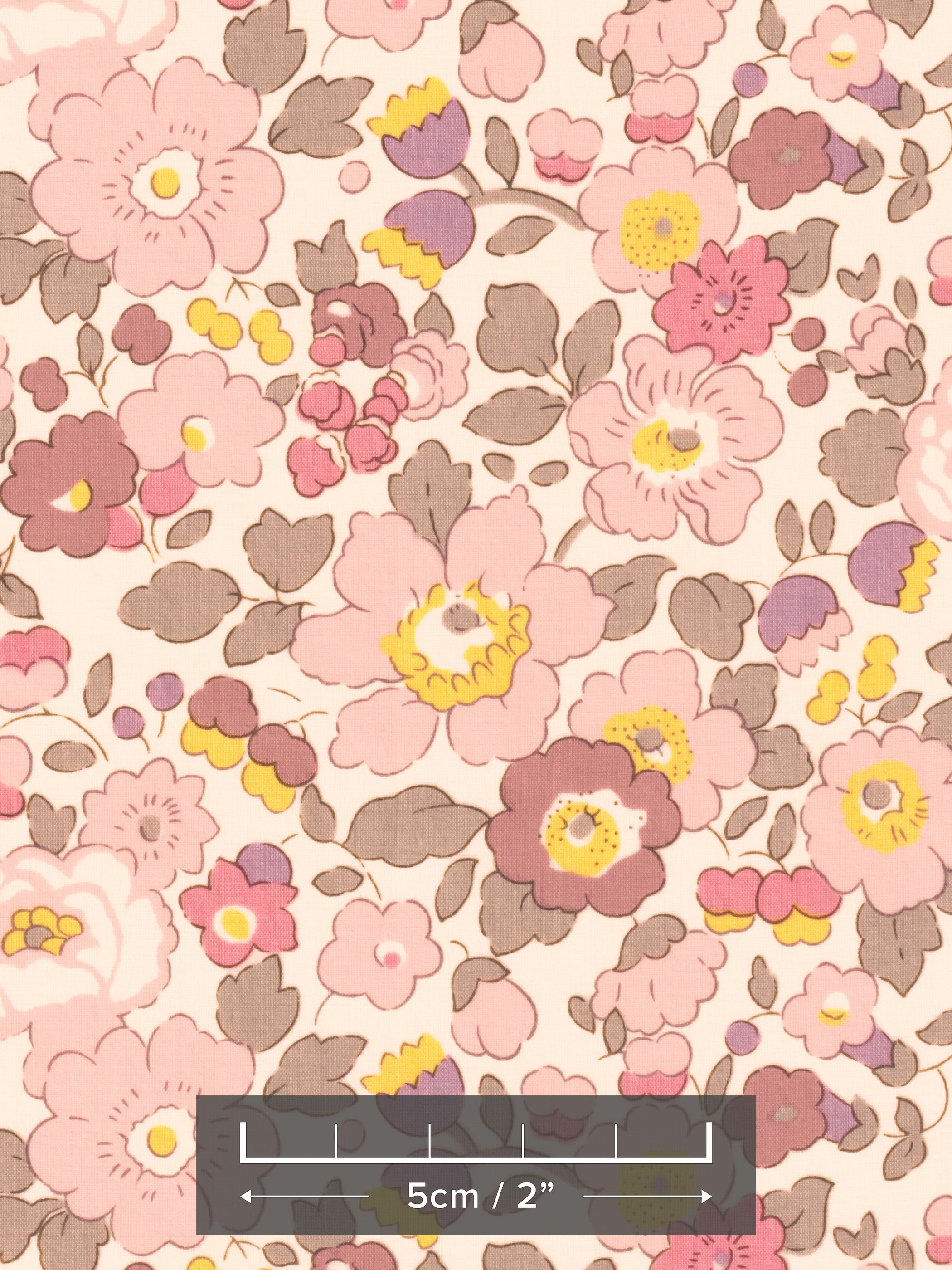 This discontinued bespoke Betsy from Liberty Japan has a gentle vintage warmth, with soft pinks and taupes on a cream background.