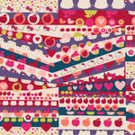 A geometric print from one of Liberty Japan's earliest collaborations with Hello Kitty, this vibrant print would be perfect for a little girl's garment.