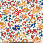 A fun print in fall colours called "Spring Meadow" from Liberty's 2018 collaboration with Hello Kitty. This exclusive collection was available only in Japan, and is now out of print. 
