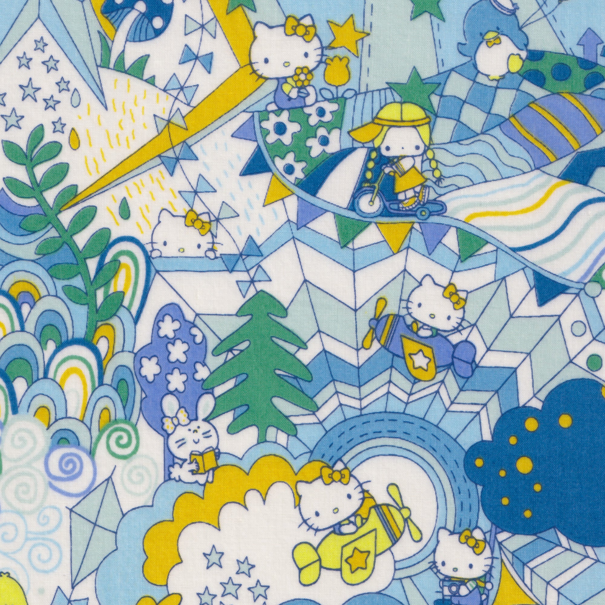 What a cute print! This Liberty fabric was created to commemorate Hello Kitty's 45th anniversary and was a Japan-exclusive release.