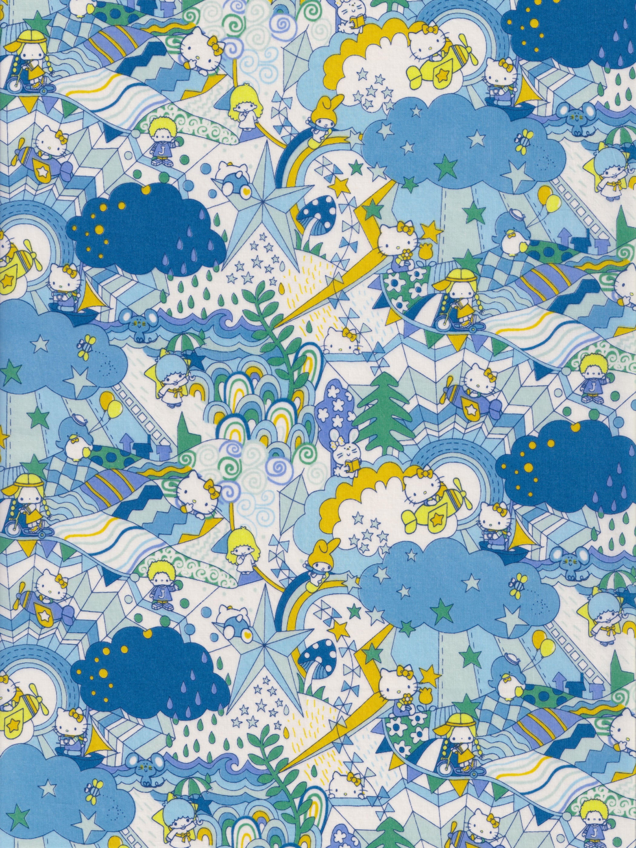 What a cute print! This Liberty fabric was created to commemorate Hello Kitty's 45th anniversary and was a Japan-exclusive release.