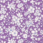 This Maddsie colourway from Liberty Japan's 2009 collection has pretty hand-drawn white flowers on violet purple background.
